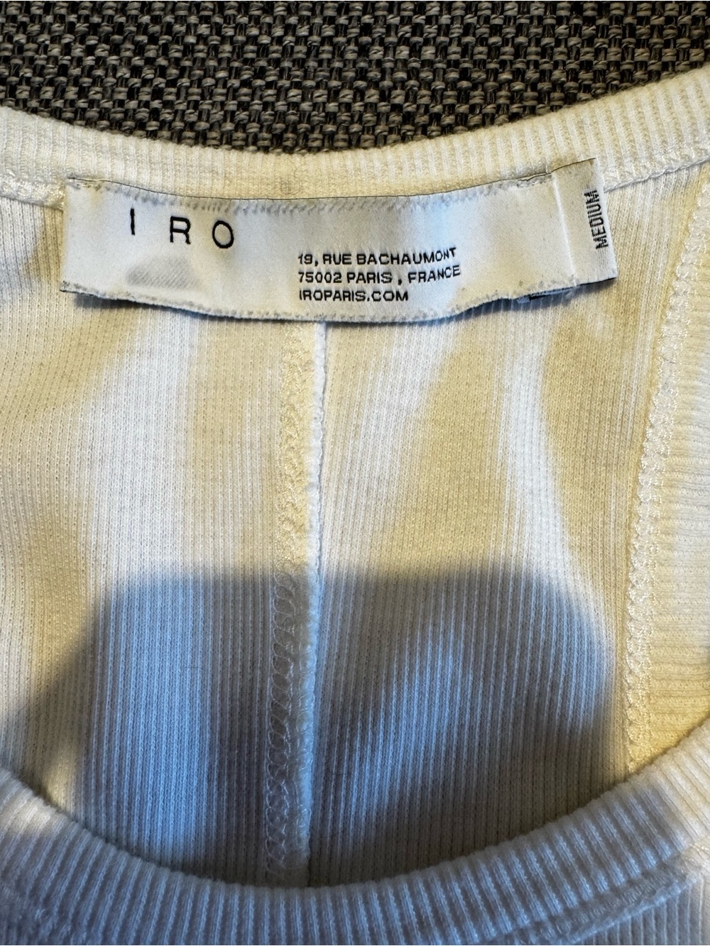 IRO White Ribbed Racerback Tank Top - Size Medium - Picture 2 of 3